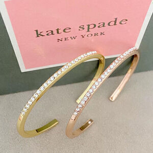 kate spade Rhinestone Open Design Bracelet Cold Tone